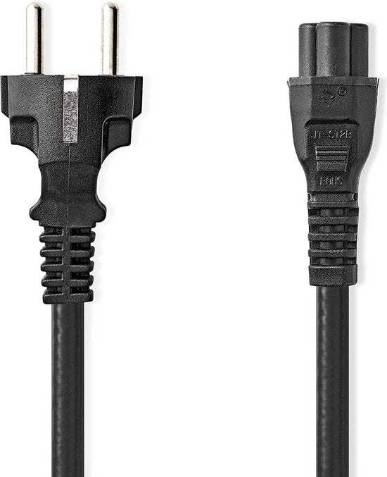 Nedis Stroomkabel - Type F (CEE 7/7) Male - IEC-320-C5 - Recht - Recht - Vernikkeld - 5.00 m - Rond - PVC - Zwart - Label - afbeelding 2