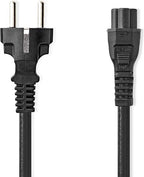 Nedis Stroomkabel - Type F (CEE 7/7) Male - IEC-320-C5 - Recht - Recht - Vernikkeld - 5.00 m - Rond - PVC - Zwart - Label - afbeelding 2