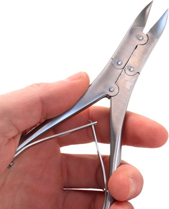 Nageltang dubbele overbrenging gebogen Medipharchem - RVS - Voor het knippen van dikkere (kalk)nagels - Gebogen bek - afbeelding 3