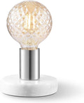 Home Sweet Home - Moderne tafellamp Sten - Geborsteld staal - 10/10/9cm - bedlampje - geschikt voor E27 LED lichtbron - gemaakt van Marmer en metaal - afbeelding 1