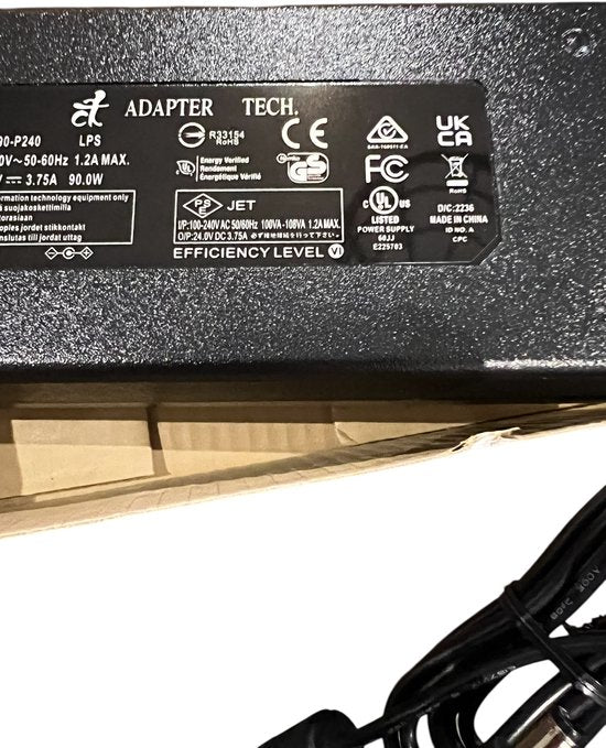 Universele Lader / Adapter Input 100-240 v - Output 24 v - 3,75 A (90 w) Incl. 2 mtr laadkabel - afbeelding 4