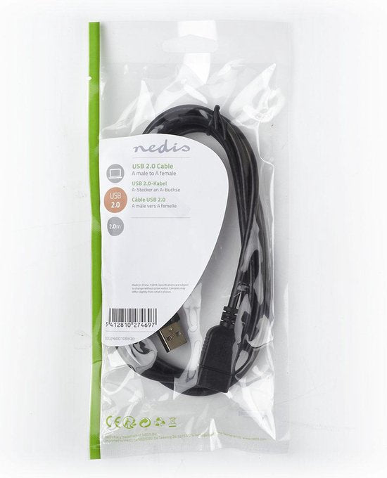 Nedis USB-kabel m USB 2.0 USB A - afbeelding 2
