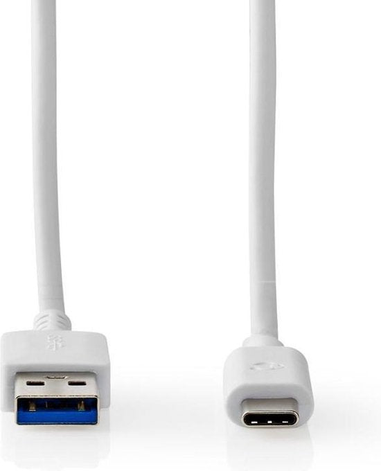 Nedis USB-Kabel - USB 3.2 Gen 2 - USB-A Male - USB-C Male - 60 W - 10 Gbps - Vernikkeld - 1.00 m - Rond - PVC - Wit - Doos - afbeelding 6