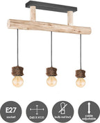 Home Sweet Home - Landelijke Hanglamp Furdy - geschikt voor E27 LED lichtbron - 3 lichts hanglamp gemaakt van Hout - 60/60/131cm - Pendellamp - afbeelding 3