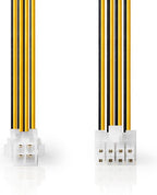 Nedis Interne Voedingskabel - EPS 8-Pins Male - P4 Female - Verguld - 0.15 m - Rond - PVC - Geel / Zwart - Envelop - afbeelding 1