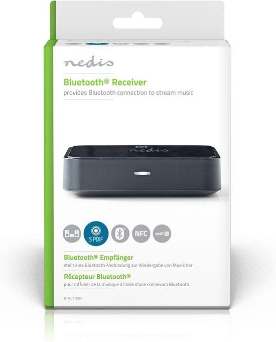 Bluetooth-Ontvanger - Output: 1x 3,5 mm / 1x Optisch S/PDIF - AptX / SBC - Zwart - afbeelding 6