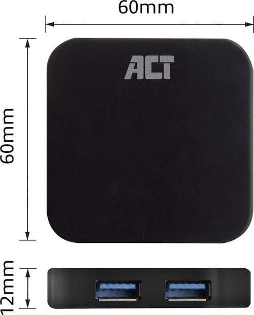 ACT USB hub 3.0, 4 poorts, 10W stroomadapter AC6305 - afbeelding 2