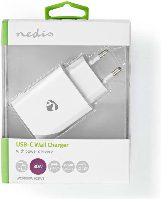 Nedis Oplader - 30 W - 1.5 / 2.0 / 2.5 / 3.0 A - Outputs: 1 - USB-C™ - Automatische Voltage Selectie - afbeelding 9