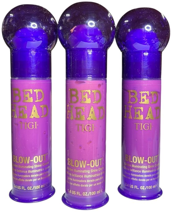 3 x Tigi Bed Head Blow Out Golden Illuminating Shine Cream 100 ml. - afbeelding 1