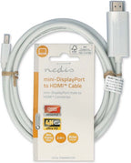 Nedis Mini DisplayPort-Kabel - DisplayPort 1.2 - Mini-DisplayPort Male - HDMI Connector - 21.6 Gbps - Vernikkeld - 2.00 m - Rond - PVC - Wit - Label - afbeelding 3