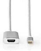 Nedis USB-C Adapter - USB 3.2 Gen 1 - USB-C Male - HDMI Output - 4K@60Hz - Power delivery - 2.00 m - Rond - Verguld - Gevlochten / Nylon - Zilver - Cover Window Box - afbeelding 9