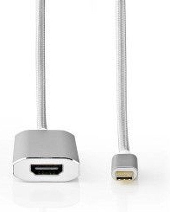 Nedis USB-C Adapter - USB 3.2 Gen 1 - USB-C Male - HDMI Output - 4K@60Hz - Power delivery - 2.00 m - Rond - Verguld - Gevlochten / Nylon - Zilver - Cover Window Box - afbeelding 9