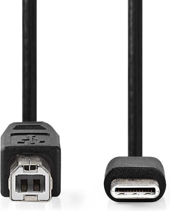 Nedis USB-Kabel - USB 2.0 - USB-C Male - USB-B Male - 480 Mbps - OTG - Vernikkeld - 1.00 m - Rond - PVC - Zwart - Envelop - afbeelding 4