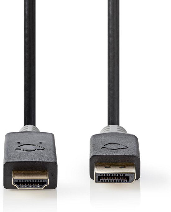 Nedis DisplayPort-Kabel - DisplayPort Male - HDMI Connector - 4K@60Hz - Verguld - 2.00 m - Rond - PVC - Antraciet - Polybag - afbeelding 5