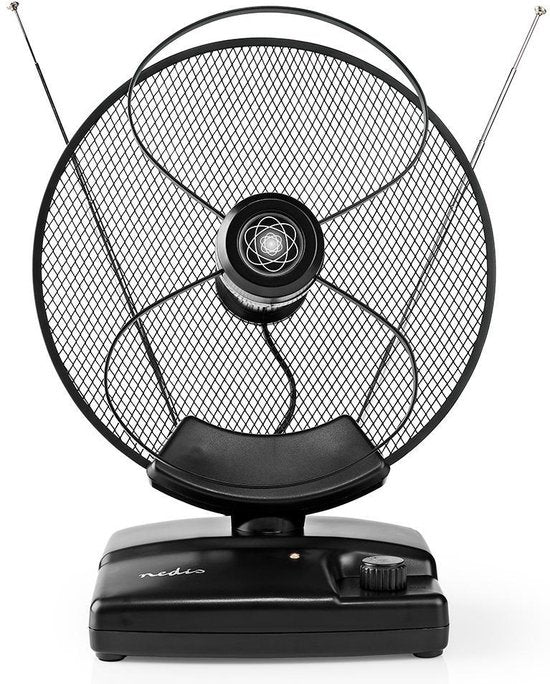 Nedis Binnenantenne - Actief - FM / UHF / VHF - Ontvangstbereik: 0-25 km - LTE800 - Versterking: 36 dB - Versterkingsregelaar - ABS - Zwart - afbeelding 1