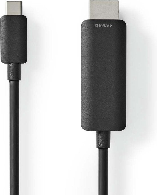 Nedis USB-C Adapter - USB 3.2 Gen 1 - USB-C Male - HDMI Connector - 4K@60Hz - 2.00 m - Rond - Vernikkeld - PVC - Zwart - Label - afbeelding 4