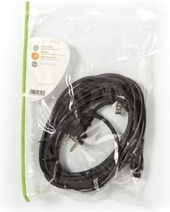 Nedis Stroomkabel - Type F (CEE 7/7) Male - IEC-320-C5 - Recht - Recht - Vernikkeld - 5.00 m - Rond - PVC - Zwart - Label - afbeelding 5