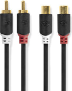 Nedis Stereo-Audiokabel - 2x RCA Male - 2x RCA Female - Verguld - 2.00 m - Rond - Antraciet - Doos - afbeelding 3