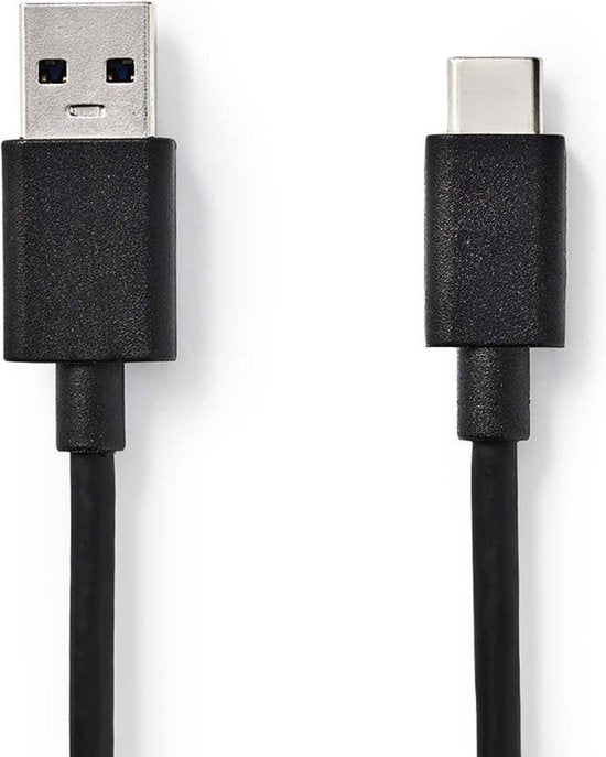 Nedis USB-Kabel - USB 3.2 Gen 1 - USB-A Male - USB-C Male - 15 W - 5 Gbps - Vernikkeld - 1.00 m - Rond - PVC - Zwart - Label - afbeelding 5
