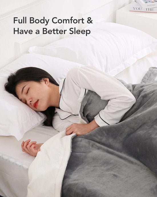 Elektrische verwarmingsdeken, voor bed met automatische uitschakeling, oververhittingsbeveiliging, automatische timer, 6 uur, 4 temperatuurniveaus, wasbaar, 180 x 130 cm - afbeelding 7