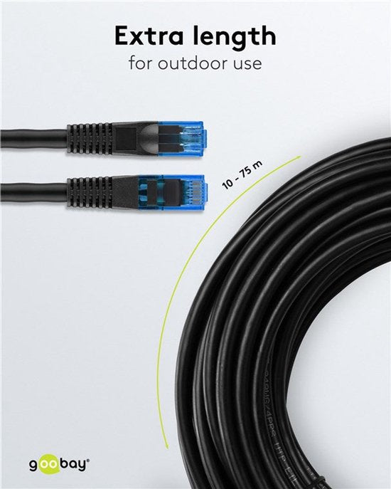 Goobay U/UTP CAT6 Gigabit outdoor netwerkkabel / zwart - 10 meter - afbeelding 5