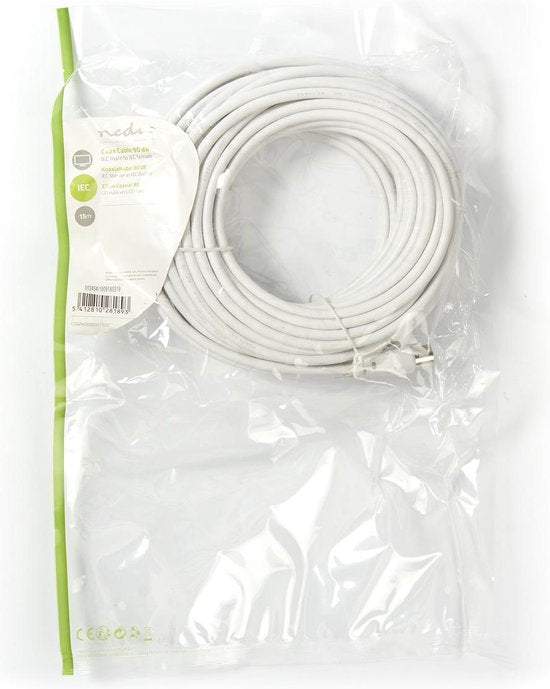 Nedis Coaxkabel 90 dB IEC (Coax) M-IEC (Coax) F WH - afbeelding 4