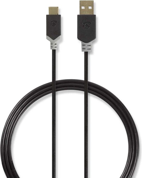 Kabel USB 2.0 | Type-C male - A male | 1,0 m | Antraciet - afbeelding 8