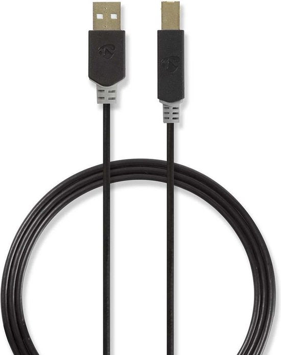 Nedis - USB 2.0 - Male - Male - m - Antraciet - afbeelding 18
