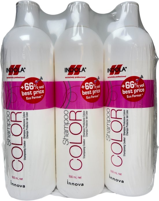 BUNDELKORTING SALE !! INDOLA INNOVA Color Shampoo 3 X 500ml OP = OP - afbeelding 2