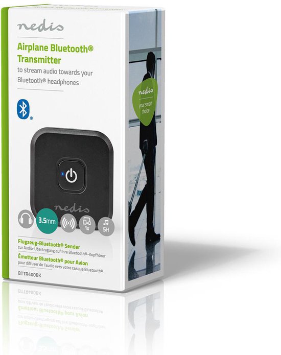 Bluetooth-Zender - Input: 2x 3,5 mm Male - SBC - Maximaal 1 Apparaat - 5 uur - Automatische uitschakelfunctie - Zwart - afbeelding 6