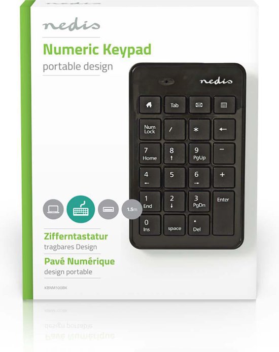 Nedis Bedraad Toetsenbord - USB-A - Kantoor - Enkelhandig - Nummeriek - Numeriek toetsenbord - afbeelding 7