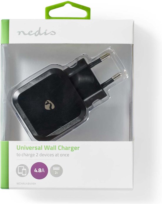 Wandoplader | 4,8 A | 2 uitgangen | USB-A | - afbeelding 9