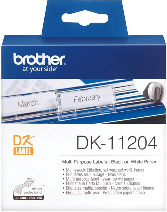 DK-11204 Die-Cut label: 54X17mm - Multipurpose label - white (400 labels/roll) - afbeelding 5