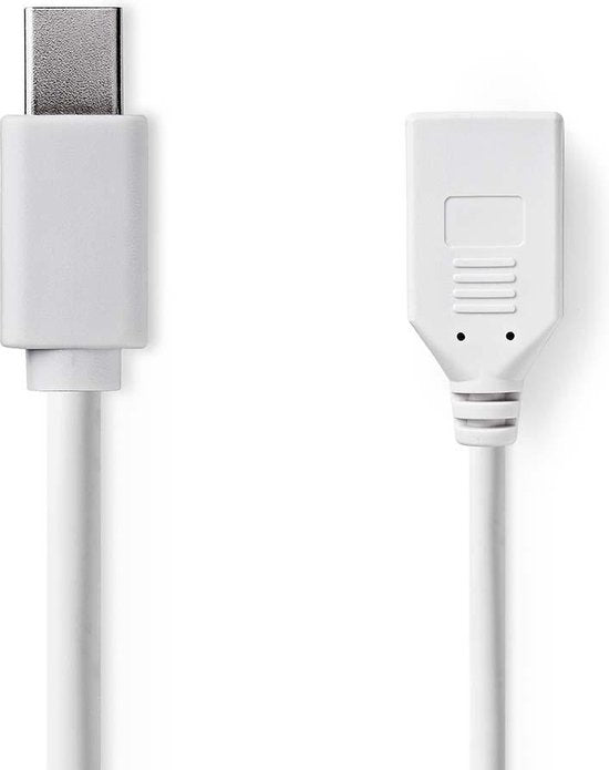 Nedis Mini DisplayPort-Kabel - DisplayPort 1.2 - Mini-DisplayPort Male - DisplayPort Female - 21.6 Gbps - Vernikkeld - 0.20 m - Rond - PVC - Wit - Polybag - afbeelding 10