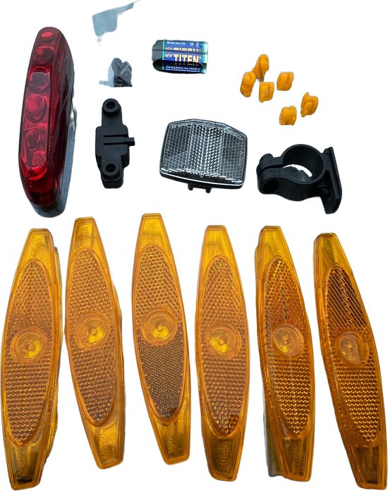 VanMoof Veiligheidsreflectoren / Lamp Set 8 Stuks Wielen en Front en Rear Universeel - afbeelding 1