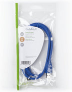 USB-Kabel - USB 3.2 Gen 1 - USB-A Male - USB-A Female - 5 Gbps - Vernikkeld - 1.00 m - Rond - PVC - Blauw - Polybag - afbeelding 2