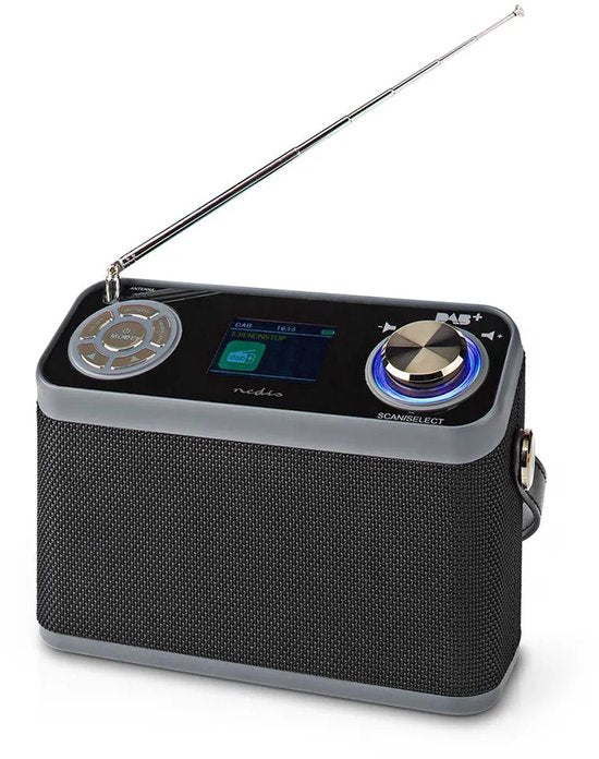 Nedis DAB+ Radio - Tafelmodel - DAB+ / FM - 2.40 " - Kleurenscherm - Batterij Gevoed / Netvoeding - Digitaal - 24 W - Bluetooth - Koptelefoonoutput - Wekkerfunctie - Slaaptimer - IP20 - Handvat - Zwart - afbeelding 17