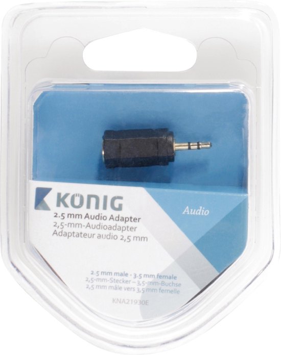 2.5 mm audio adapter 2.5 mm male - 3.5 mm female 1 pc grey - afbeelding 7