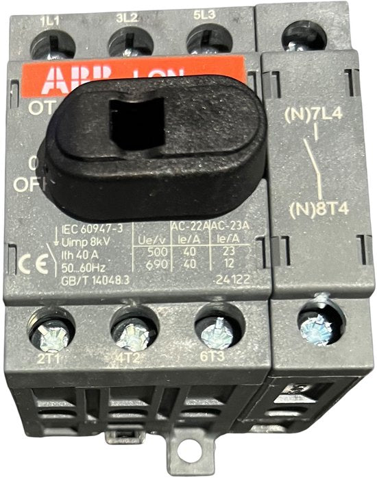 ABB Componenten SwitchLine - OT40F4N2 / Lastscheider 4P, 40 A bodem / DIN-rail montage, verkoop per: 1 x 1 stuk - 1SCA104932R1001, 6417019390727 | Aantal polen: 4 | Beschermingsgraad (NEMA): 1 | Vergrendelbaar: Nee | Beschermingsgraad frontzijde (IP) - afbeelding 7