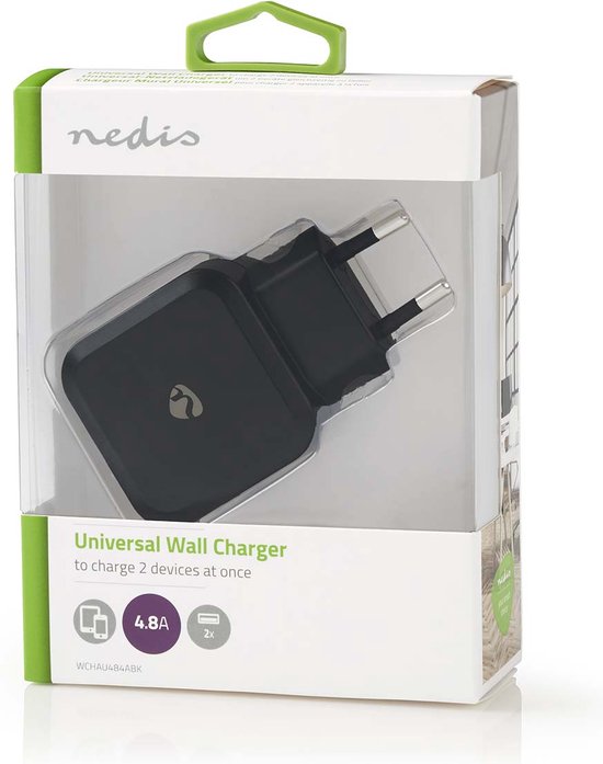 Wandoplader | 4,8 A | 2 uitgangen | USB-A | - afbeelding 10