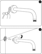 Differnz Inbouw Wandarm Hoofddouche - 35 cm - Wit - afbeelding 3