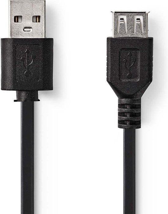 Nedis USB-Kabel - USB 2.0 - USB-A Male - USB-A Female - 480 Mbps - Vernikkeld - 3.00 m - Rond - PVC - Zwart - Label - afbeelding 9