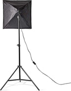 Nedis Lampenset voor Fotostudio - 70 W - 5500 K - 4000 lm - Werk hoogte: 60-180 cm - Inclusief lampen: 2 - Inclusief reistas - Zwart - afbeelding 3