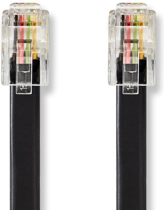 Nedis Telecomkabel - RJ10 Male - RJ10 Male - 5.00 m - Kabel design: Gekruld - Kabeltype: RJ10 - Zwart - Envelop - afbeelding 8
