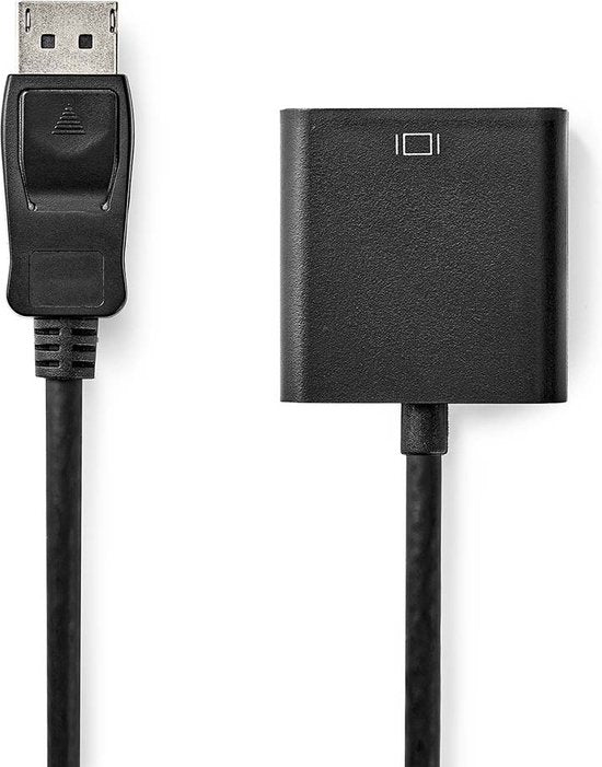 Nedis DisplayPort-Adapter - DisplayPort Male - VGA Female 15p - 1080p - Vernikkeld - 0.20 m - Rond - Zwart - Doos - afbeelding 2