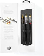 Nedis Stereo-Audiokabel - 3,5 mm Male - 2x RCA Male - Verguld - 3.00 m - Rond - Grijs / Gun Metal Grijs - Cover Window Box - afbeelding 6