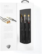 Nedis Stereo-Audiokabel - 3,5 mm Male - 2x RCA Male - Verguld - 1.00 m - Rond - Grijs / Gun Metal Grijs - Cover Window Box - afbeelding 7