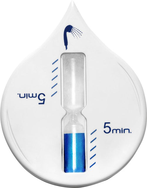 Zandloper - 2 stuks - badkamer/douche timer - 5 minuten - wit/blauw - 6 x 12 cm - afbeelding 1