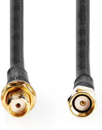 Nedis Antennekabel - SMA Male - SMA Female - Verguld - 50 Ohm - Dubbel Afgeschermd - 10.0 m - Rond - PVC - Zwart - Label - afbeelding 1