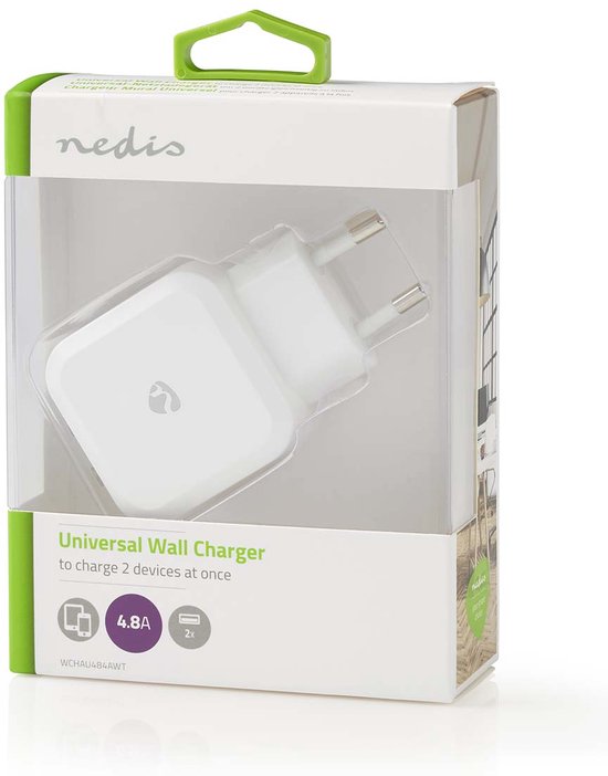 Wandoplader | 4,8 A | 2 uitgangen | USB-A | - afbeelding 30